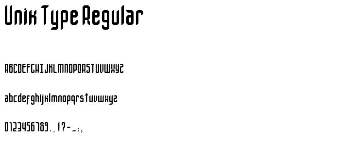 Unik Type Regular font